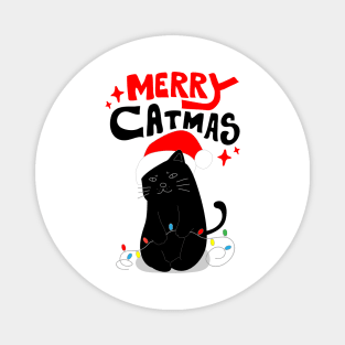 Merry Black Catmas Magnet